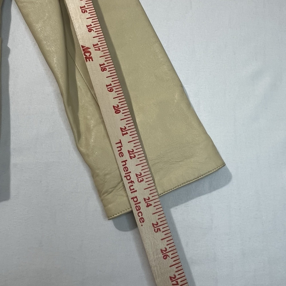 Vera Pelle Made in Italy Leather Stylish Yellow Jacket Size M (Italian size 42) - Picture 10 of 16